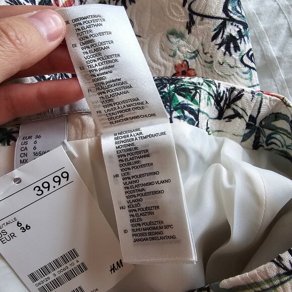 H&M Jacquard Pencil Mini Skirt - Sz US6 - NWT - Picture 7 of 13